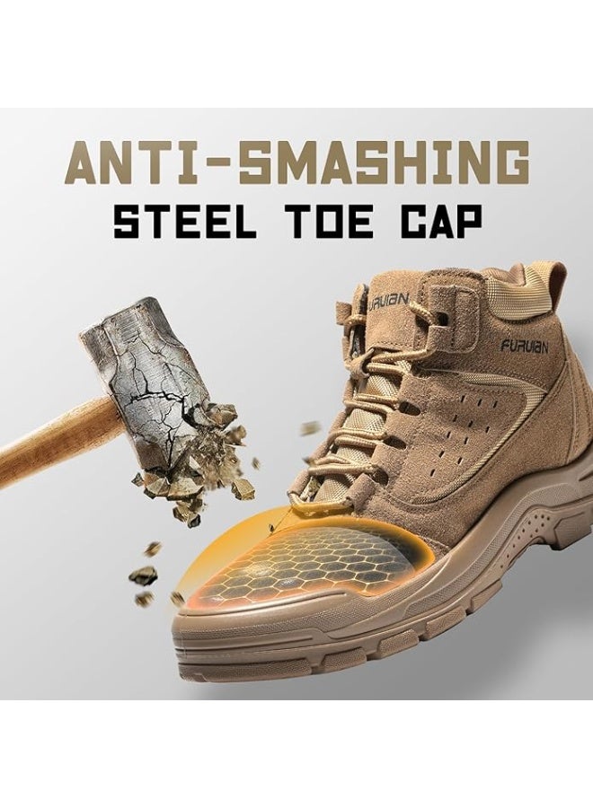 Sky View Steel Toe Safety Shoes  Men Women Comfortable Lightweight Work Boots for Men Slip Resistant High Top Puncture Proof Indestructible Construction Shoes - Image 2